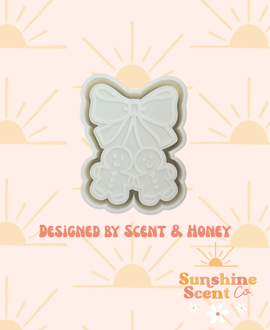Gingerbread Bow Cherries Freshie Mold