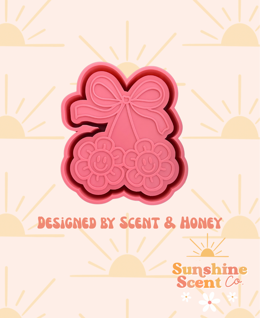 Happy Flower Cherries with Bow Freshie Mold