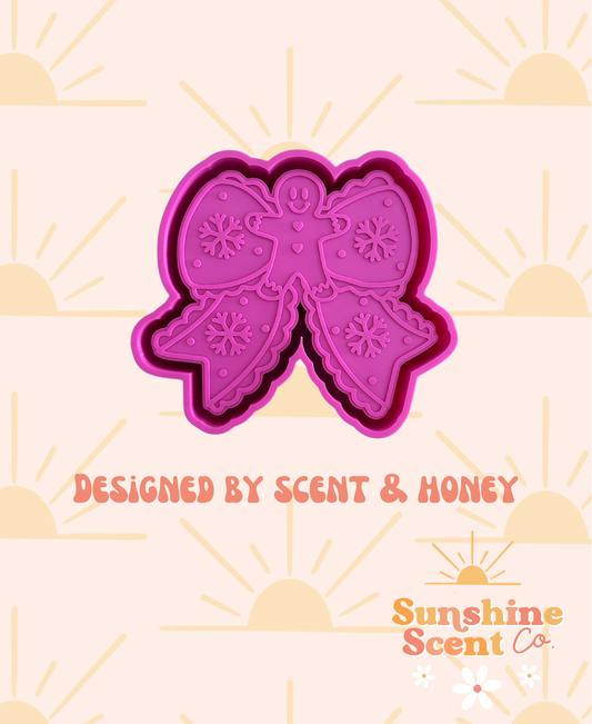 Gingerbread snowflake bow Freshie Mold