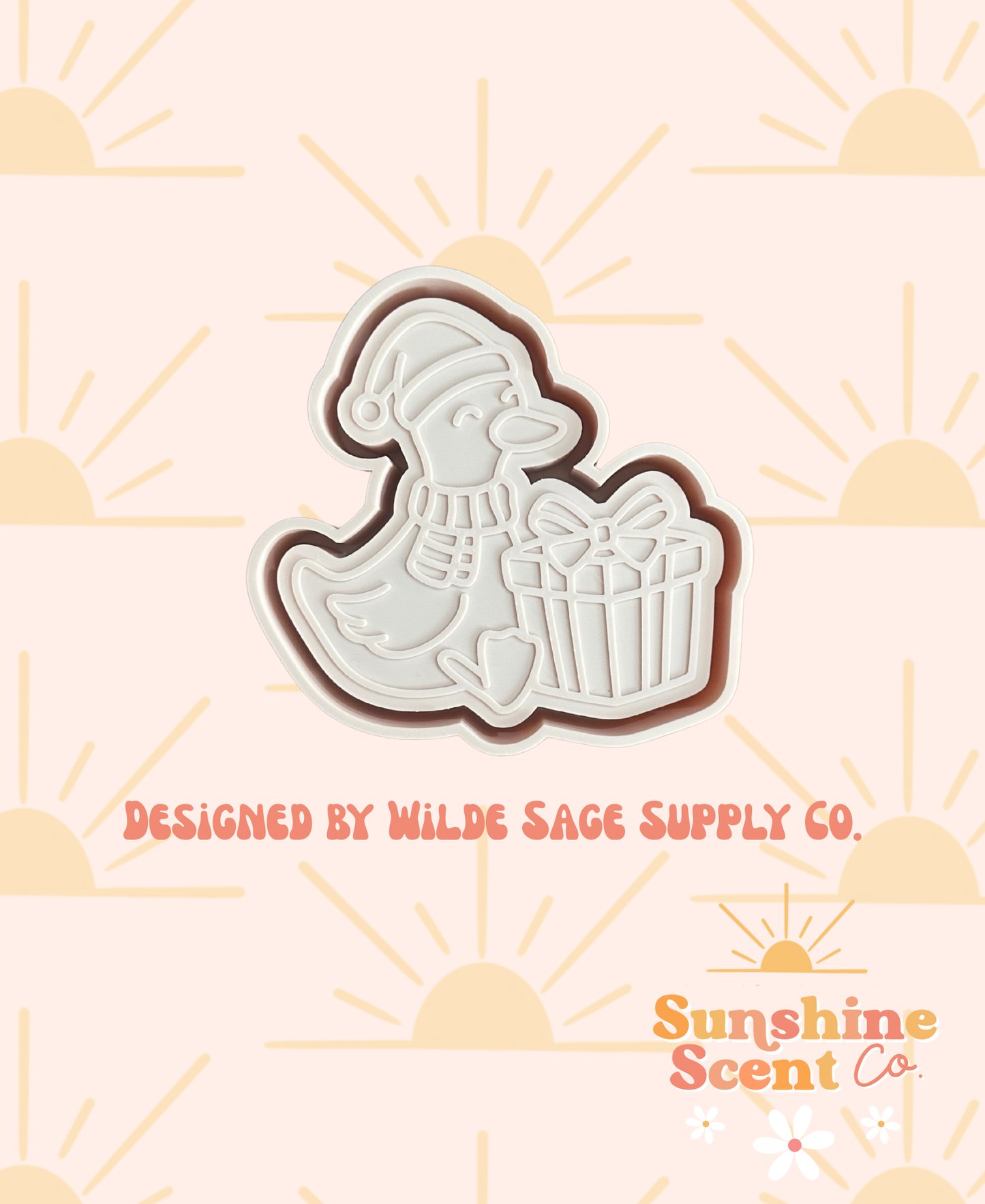 Silly goose with present Freshie Mold