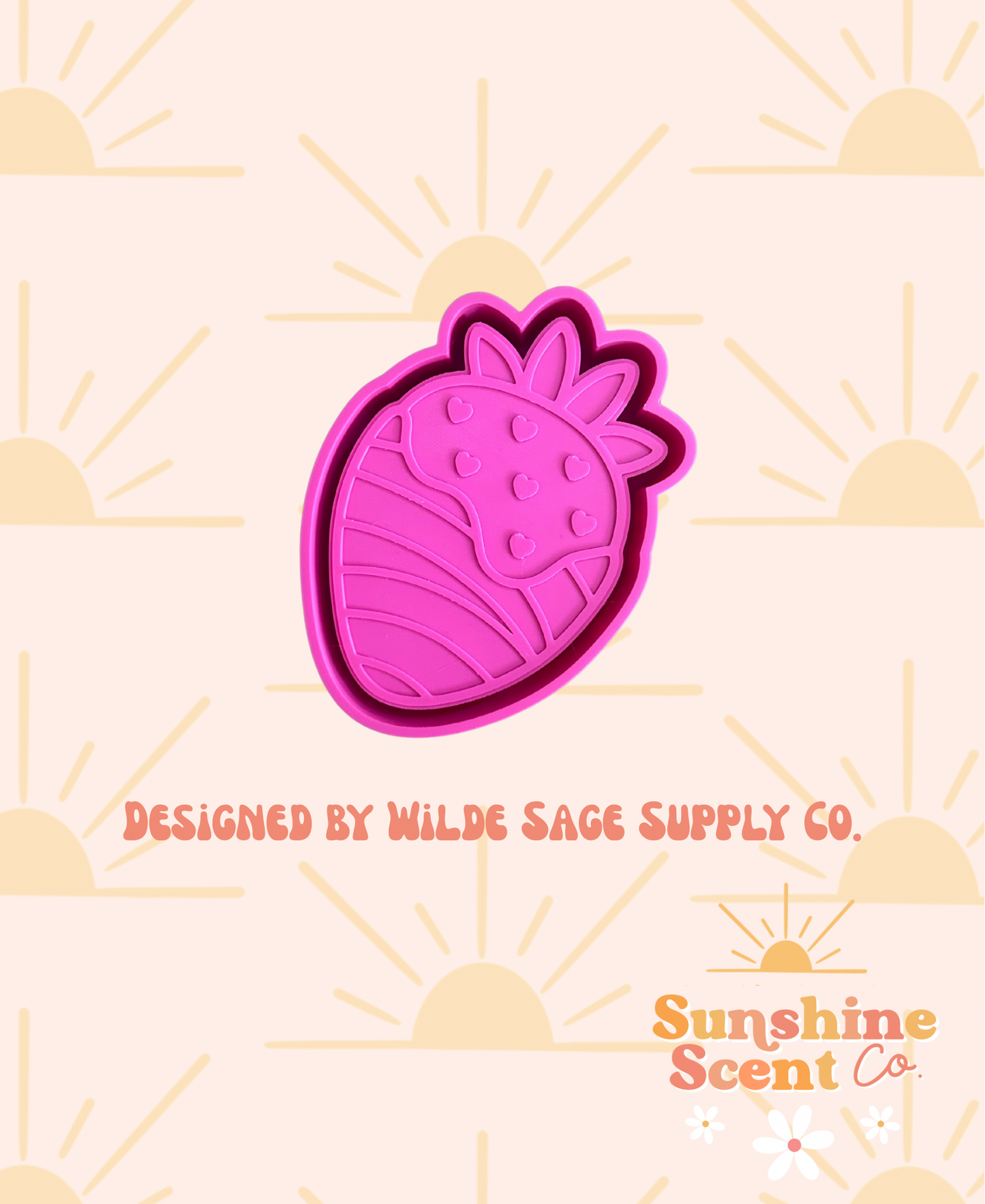 Chocolate Strawberry with Hearts Freshie Mold