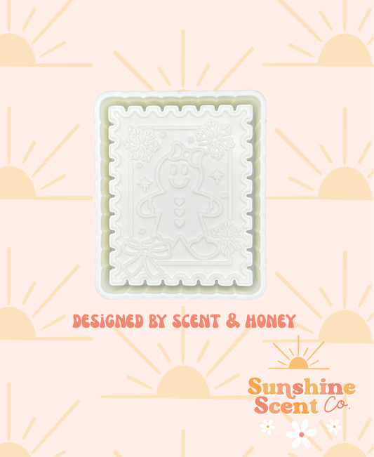 Gingerbread Postage Stamp Freshie Mold