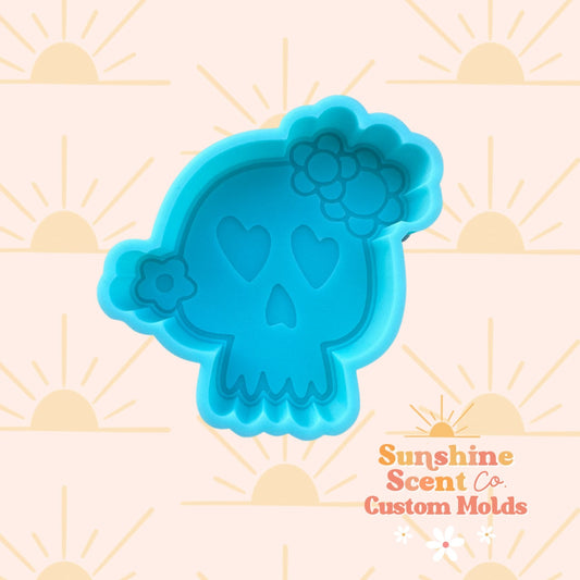 Floral Skull Silicone Freshie Mold