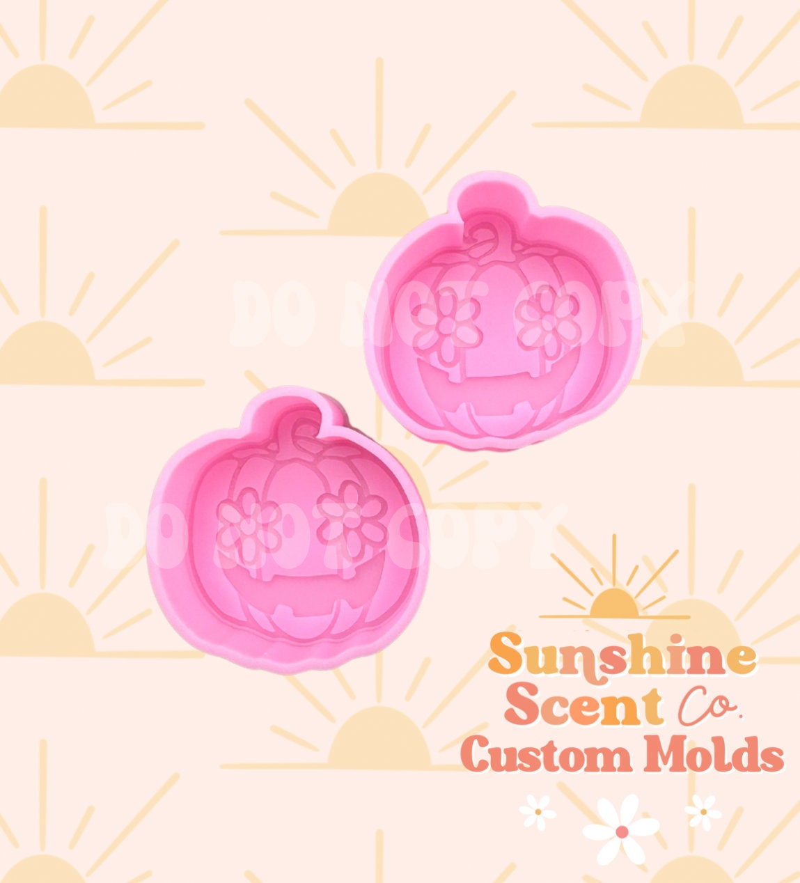 Flower Eyed Pumpkin Vent Clip Freshie Molds- Set of 2